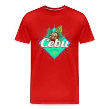 Cebu Insel Philippinen Kokosnuss Retro Souvenir - Männer Premium Bio T-Shirt - Rot - Vorne - Damien (186cm)