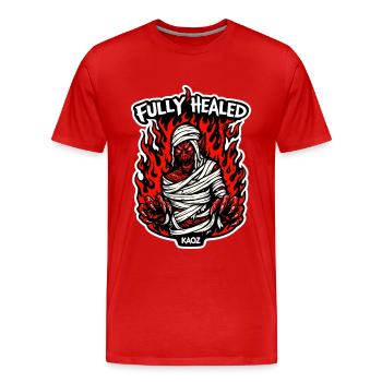 Flammende Mumie Inferno - Männer Premium Bio T-Shirt - Rot - Vorne - Damien (186cm)