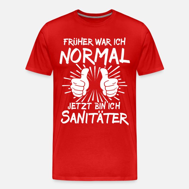 Sanitäter - Männer Premium Bio T-Shirt - Rot