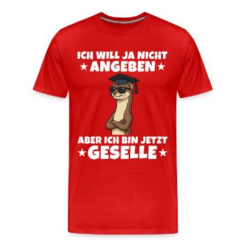 Gesellenprüfung Wiesel Ausbildung Abschluss - Männer Premium Bio T-Shirt - Rot - Vorne - Damien (186cm)