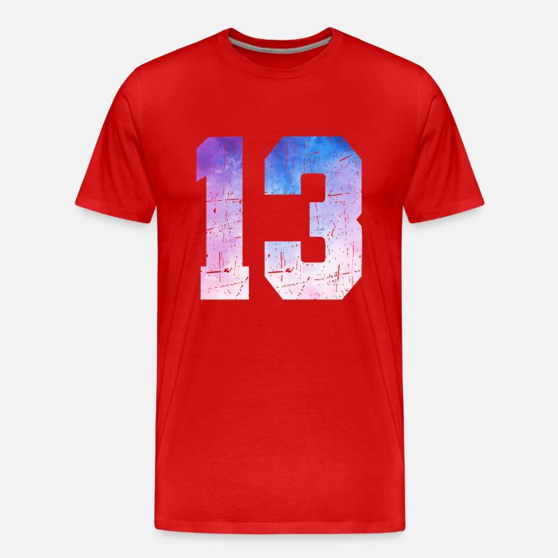 Ausgabe 13 – 13. Jubiläumsgeschenk - Männer Premium Bio T-Shirt - Rot