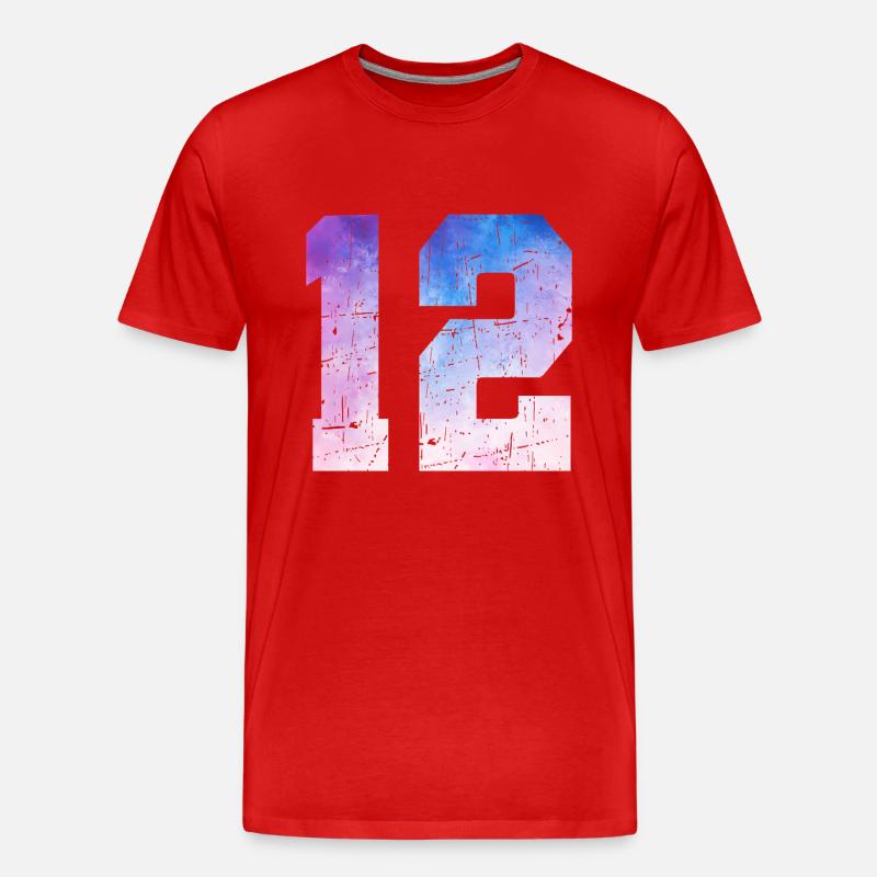 Ausgabe 12 – 12. Jubiläumsgeschenk - Männer Premium Bio T-Shirt - Rot