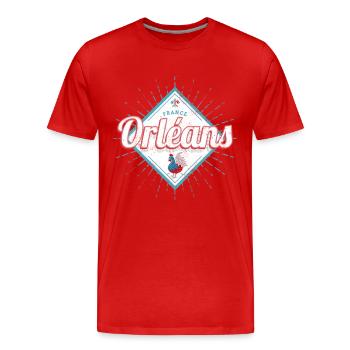 Orléans Loiret Frankreich Hahn Vintage Souvenir - Männer Premium Bio T-Shirt - Rot - Vorne - Damien (186cm)