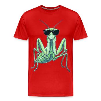 Arts martiaux de kung fu de mante religieuse - T-shirt bio Premium Homme - rouge - Devant - Damien (186cm)