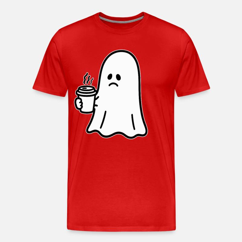 Geist Kaffee Halloween Süßes oder Saures - Männer Premium Bio T-Shirt - Rot