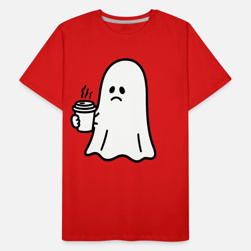 Geist Kaffee Halloween Süßes oder Saures Männer Premium Bio T-Shirt