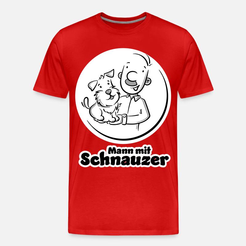 Mann mit Schnauzer (Oberlippenbart) - Männer Premium Bio T-Shirt - Rot