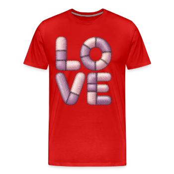 Süßes Patchwork Love für Mädchen & Teens - Männer Premium Bio T-Shirt - Rot - Vorne - Damien (186cm)