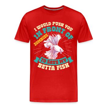  Siamese Fighting Fish Owner Fishkeeper Aquarium - Men's Premium Organic T-Shirt - red - Front - Damien (186cm)