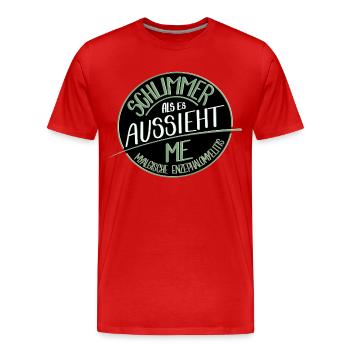 Schlimmer als es aussieht, M.E.  - Männer Premium Bio T-Shirt - Rot - Vorne - Damien (186cm)