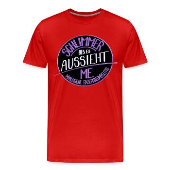 Schlimmer als es aussieht, M.E.  - Männer Premium Bio T-Shirt - Rot - Vorne - Damien (186cm)