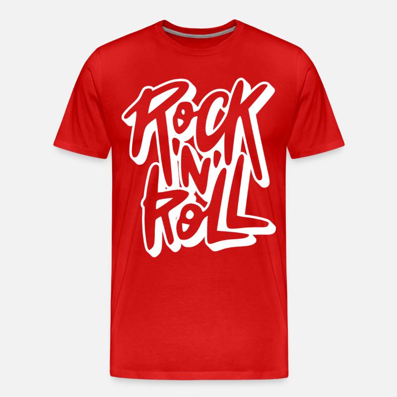 Rock 'n' Roll Graffiti-Text - Männer Premium Bio T-Shirt - Rot