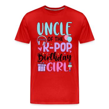 Uncle Of The K Pop Birthday Girl - Men's Premium Organic T-Shirt - red - Front - Damien (186cm)