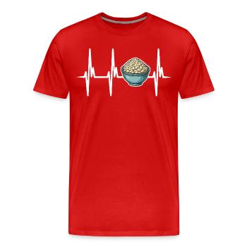 Ich liebe Ricotta Käse - Männer Premium Bio T-Shirt - Rot - Vorne - Damien (186cm)