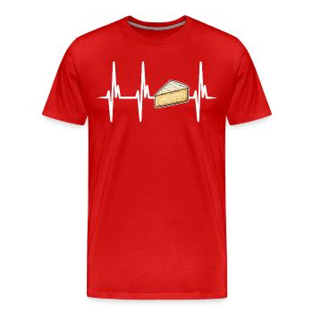 Ich liebe Brie Käse - Männer Premium Bio T-Shirt - Rot - Vorne - Damien (186cm)