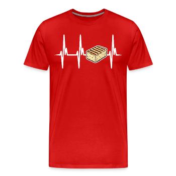 Ich liebe Halloumi Käse - Männer Premium Bio T-Shirt - Rot - Vorne - Damien (186cm)