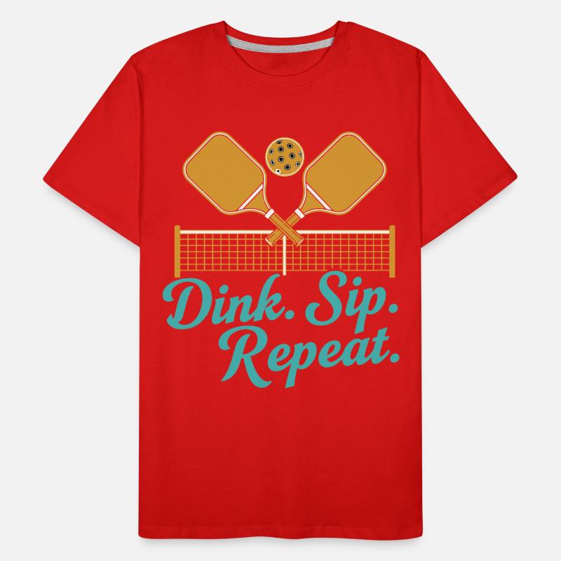 Pickleball Funny Player Dink Sip Repeat Paddles Men's Premium Organic T-Shirt