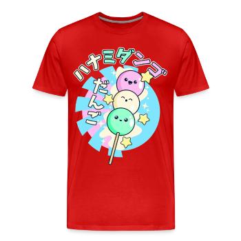 Niedliche fröhliche Dango Spieße  - Männer Premium Bio T-Shirt - Rot - Vorne - Damien (186cm)