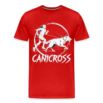 Canicross Zughundesport Laufen Hund - Männer Premium Bio T-Shirt - Rot - Vorne - Damien (186cm)