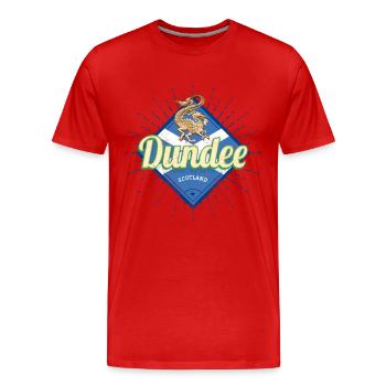 Dundee UK Stadt Schottland Retro Fahne Vintage - Männer Premium Bio T-Shirt - Rot - Vorne - Damien (186cm)