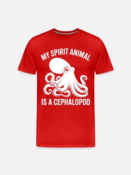 Spirit Animal Soul Being Octopus - Men's Premium Organic T-Shirt - red