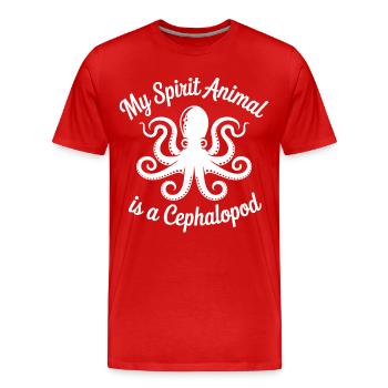 Spirit Tier Oktopus - T-shirt bio Premium Homme - rouge - Devant - Damien (186cm)