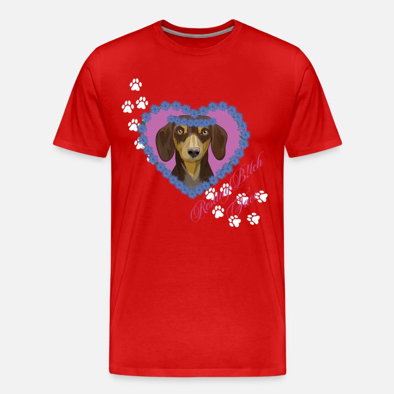 Ruhende B!tch Gesicht Weenie - Männer Premium Bio T-Shirt - Rot