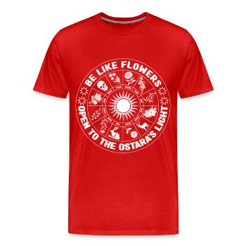 Sois comme les fleurs Païens Pâques Ostara Lumière - T-shirt bio Premium Homme - rouge - Devant - Damien (186cm)