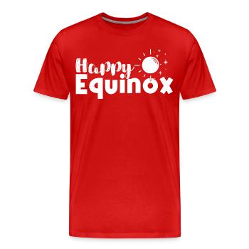 Joyeux équinoxe Pâques Ostara - T-shirt bio Premium Homme - rouge - Devant - Damien (186cm)