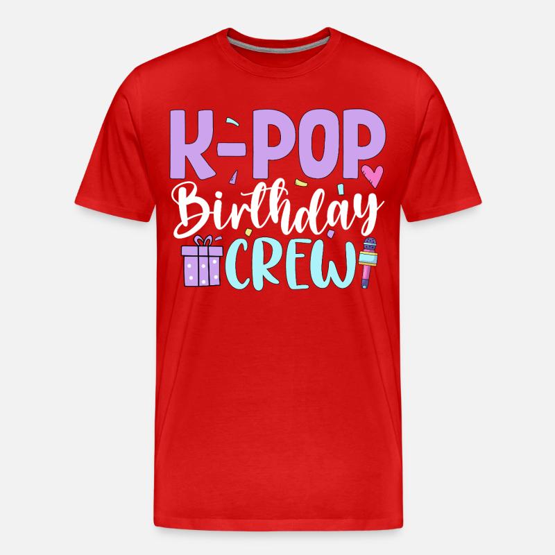 K Pop Birthday Crew - Männer Premium Bio T-Shirt - Rot