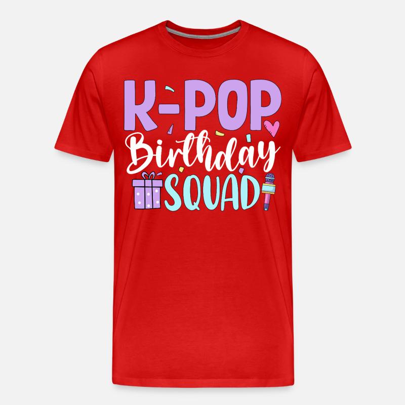 K Pop Birthday Squad - Männer Premium Bio T-Shirt - Rot