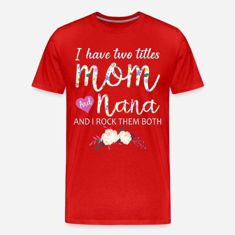 Mama Nana Geschenkidee Blumenhemd - Männer Premium Bio T-Shirt - Rot