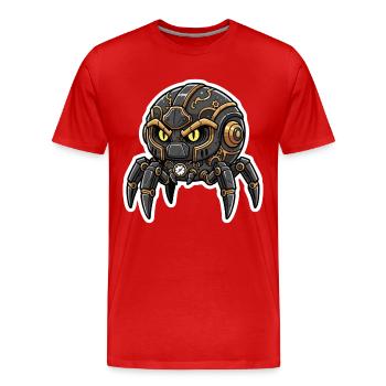Steampunk Schwarze Uhrmacher-Spinnen-Wächter - Männer Premium Bio T-Shirt - Rot - Vorne - Damien (186cm)