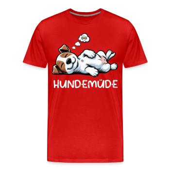 Hundemüde Jack Russel terrier Jack russel besitzer - Männer Premium Bio T-Shirt - Rot - Vorne - Damien (186cm)