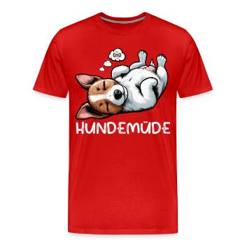 Hundemüde Jack Russel terrier Jack russel besitzer - Männer Premium Bio T-Shirt - Rot - Vorne - Damien (186cm)