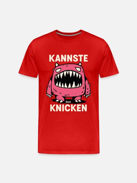 KANNSTE KNICKEN Monster Graphic - Männer Premium Bio T-Shirt - Rot