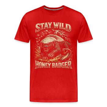 Honey Badger Honey Badger Animal - Men's Premium Organic T-Shirt - red - Front - Damien (186cm)
