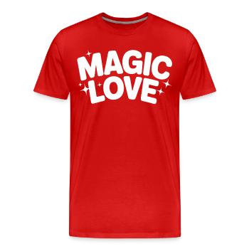 Magical Love Lettering - Men's Premium Organic T-Shirt - red - Front - Damien (186cm)