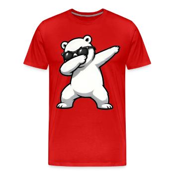 Dabbing Eisbär - Männer Premium Bio T-Shirt - Rot - Vorne - Damien (186cm)