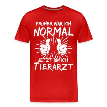 Tierarzt - Männer Premium Bio T-Shirt - Rot - Vorne - Damien (186cm)