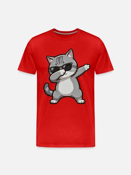 Dabbing British Shorthair - Men's Premium Organic T-Shirt - red