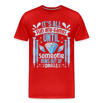 Werkzeuge zur Sammlung von Diamantbemalungsbohrern Diamant - Männer Premium Bio T-Shirt - Rot - Vorne - Damien (186cm)
