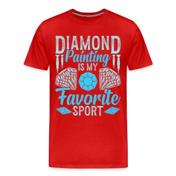 Diamantmalerei, mein Lieblingssport. Basteln - Männer Premium Bio T-Shirt - Rot - Vorne - Damien (186cm)