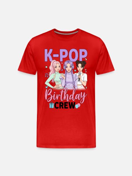 K Pop Birthday Party Squad - Men's Premium Organic T-Shirt - red