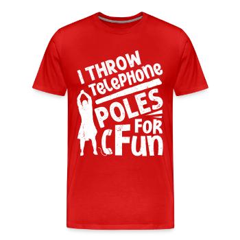 Jeux du Festival écossais : Highlander Lancer de caber - T-shirt bio Premium Homme - rouge - Devant - Damien (186cm)