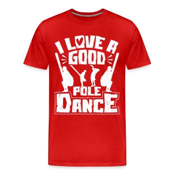 Jeux du Festival des Highlands écossais Pole Dance Caber - T-shirt bio Premium Homme - rouge - Devant - Damien (186cm)