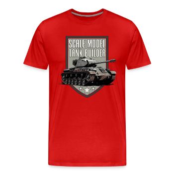 Constructeur de chars miniatures à l’échelle - T-shirt bio Premium Homme - rouge - Devant - Damien (186cm)