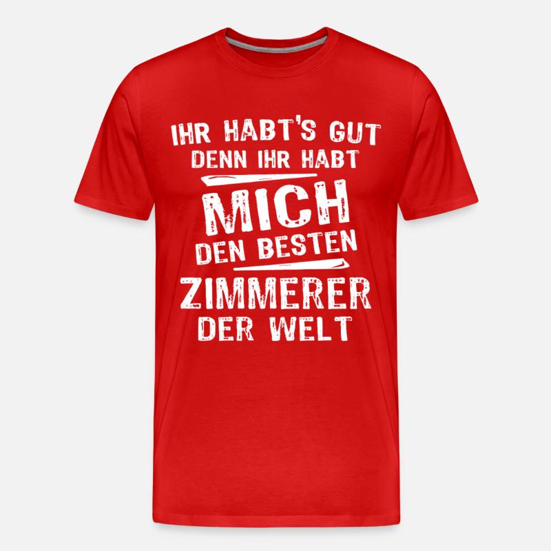 Zimmerer - Männer Premium Bio T-Shirt - Rot