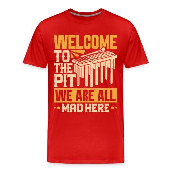 Orchestre de Marimba Fanfare de Marche Fosse de percussions - T-shirt bio Premium Homme - rouge - Devant - Damien (186cm)