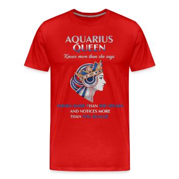 Aquarius Queen Sternzeichen Wassermann - Männer Premium Bio T-Shirt - Rot - Vorne - Damien (186cm)